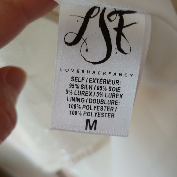 LoveShackFancy Creamy White Silk Romper NWT - Picture 7 of 11